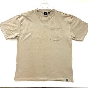 WXYZ Short Sleeve Tan Tee Shirt Cotton Boxy Utility Men's Extra Large XL NWT